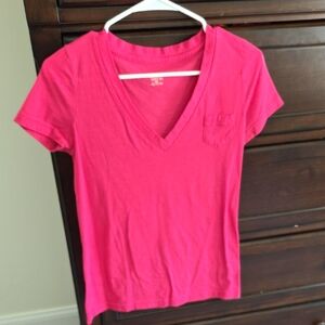 Mossimo Supply Co. V-Neck Short Sleeve Tee - Hot Pink